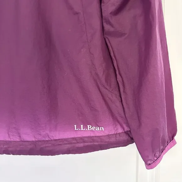 L.L.Bean Windbreaker Womens M Purple Quarter Zip Pullover Lightweight Jacket - Picture 4 of 9